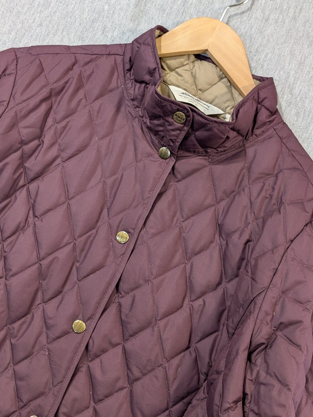 Eddie Bauer Quilted Goose Down Puffer Jacket Women's XXL Maroon